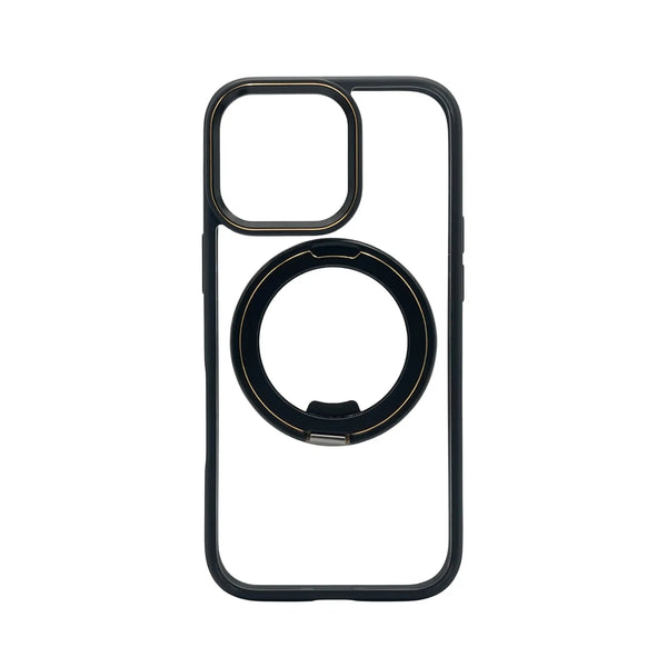 iphone 17 hoesje bumper zwart doorzichtig met magsafe ring verstelbaar #zwart