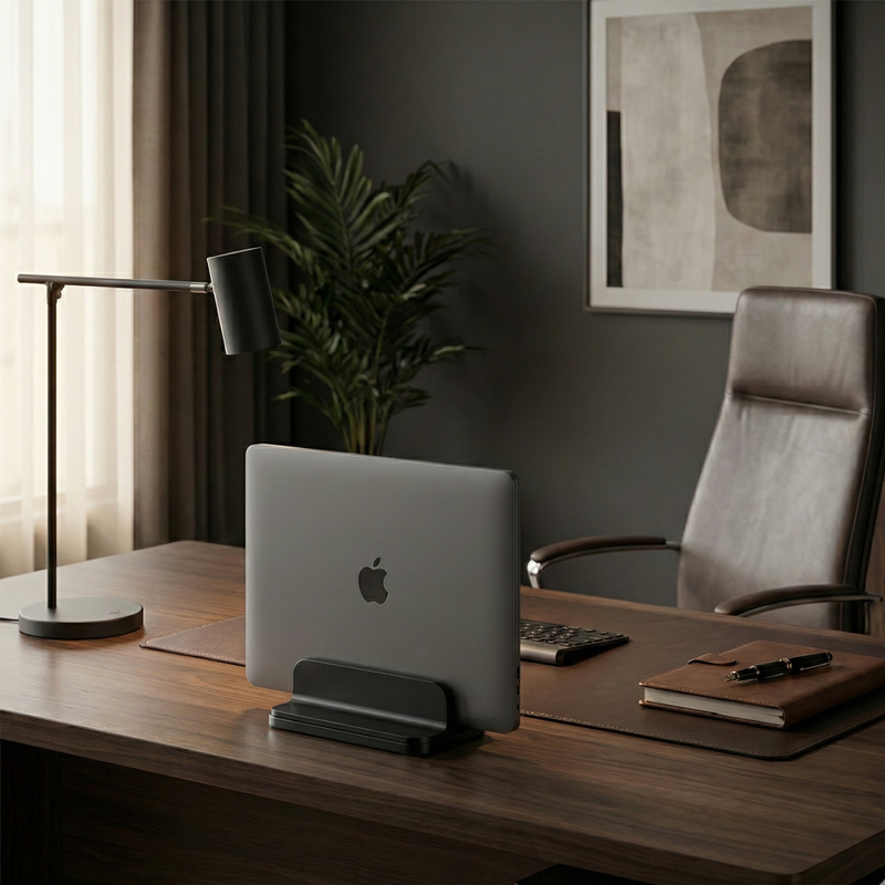 Verticale Laptop / Macbook Standaard - Houder tablet zwart