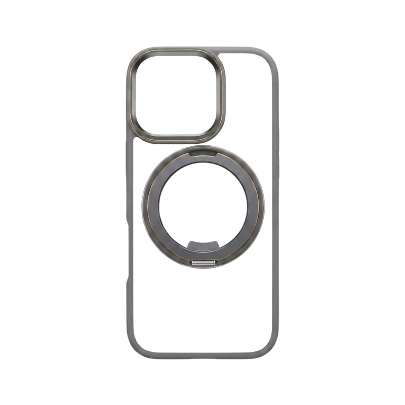 iphone 17 hoesje bumper grijs doorzichtig met magsafe ring verstelbaar