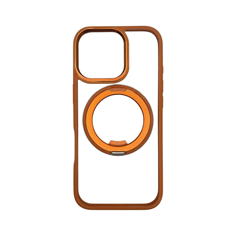 iphone 17 hoesje bumper oranje doorzichtig met magsafe ring verstelbaar