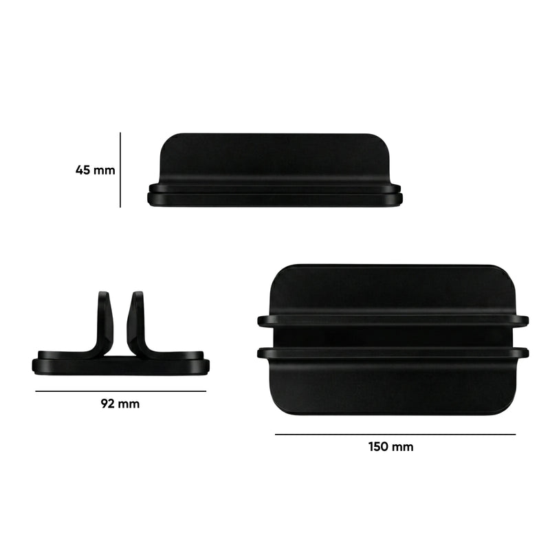 Verticale Laptop / Macbook Standaard - maatindicatie bovenaanzicht Houder tablet zilver Grijs