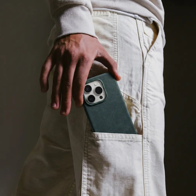 Mastersøn Alcantara Hoesje iPhone 16 Plus MagSafe Groen