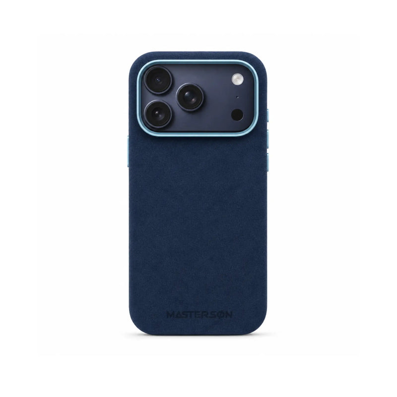 Mastersøn Alcantara Hoesje iPhone 17 Pro Cyaan MagSafe