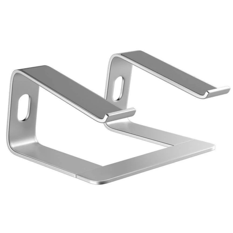 Zilveren Mastersøn aluminium laptop standaard met anti-slip siliconen pads