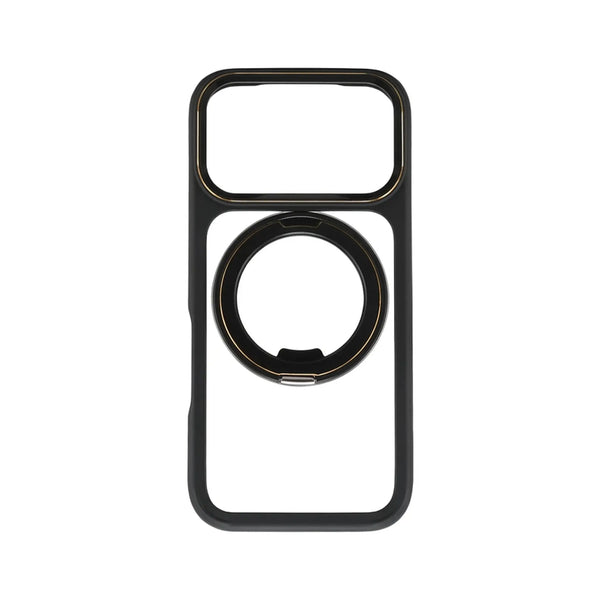 Mastersøn hoesje met standaard voor iphone 17 pro ring 360 graden verstelbaar #zwart