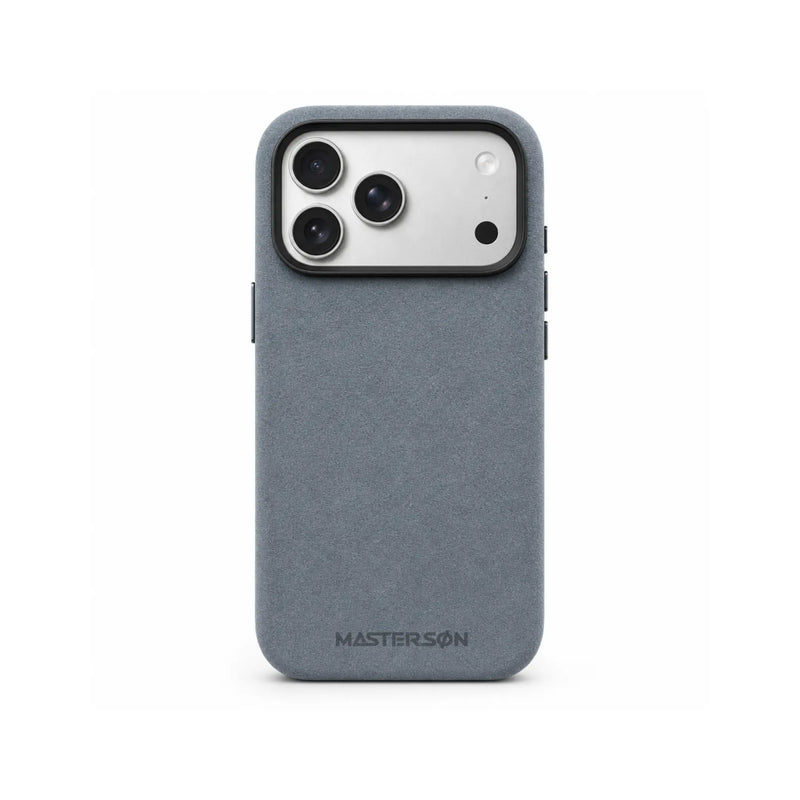 Mastersøn Alcantara Hoesje iPhone 17 Pro Cyaan MagSafe