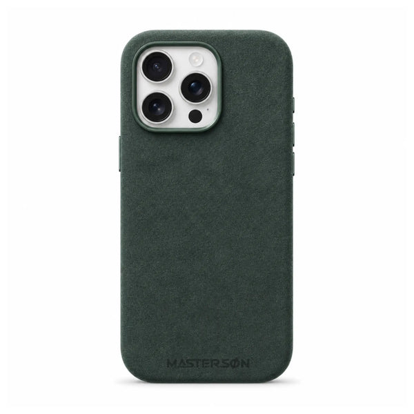 Mastersøn Alcantara Hoesje iPhone 16 Pro Max MagSafe Groen #iPhone 16 Pro Max - Groen