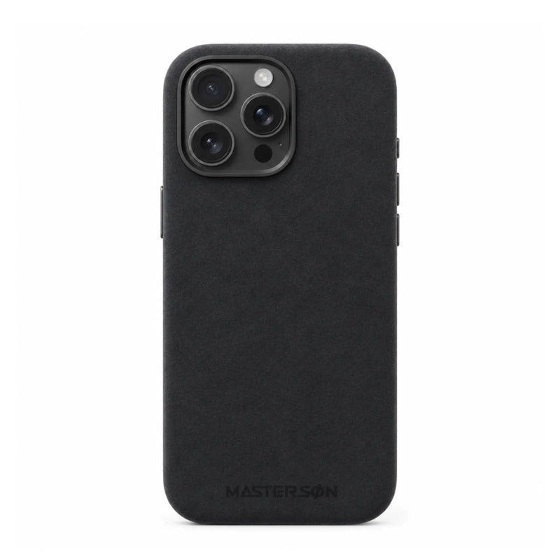 Mastersøn Alcantara Hoesje iPhone 16 Pro MagSafe Zwart