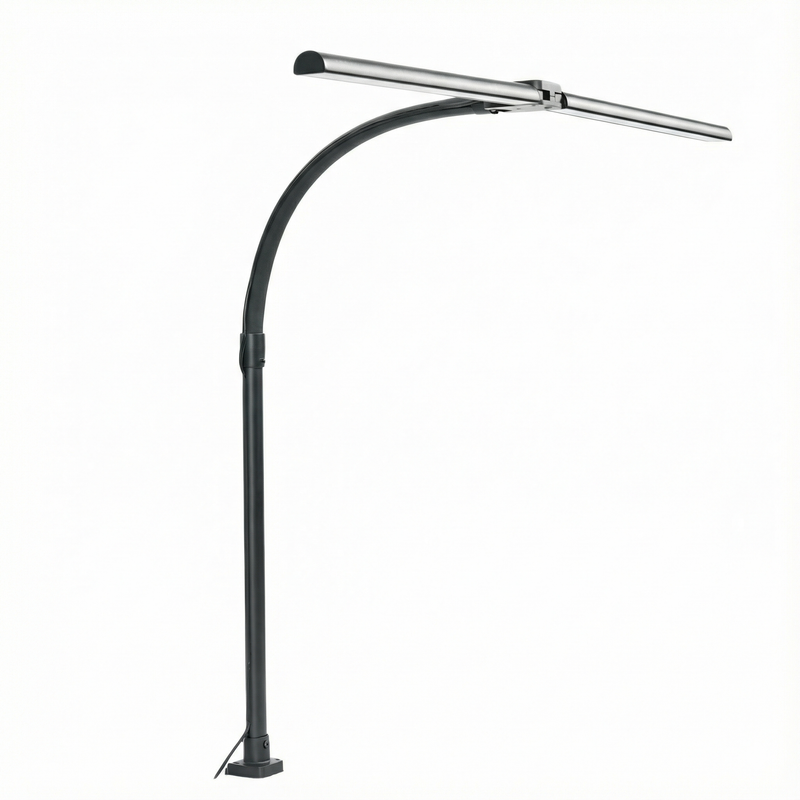 Mastersøn werklamp bureaulamp met klem, dubbel led zwart