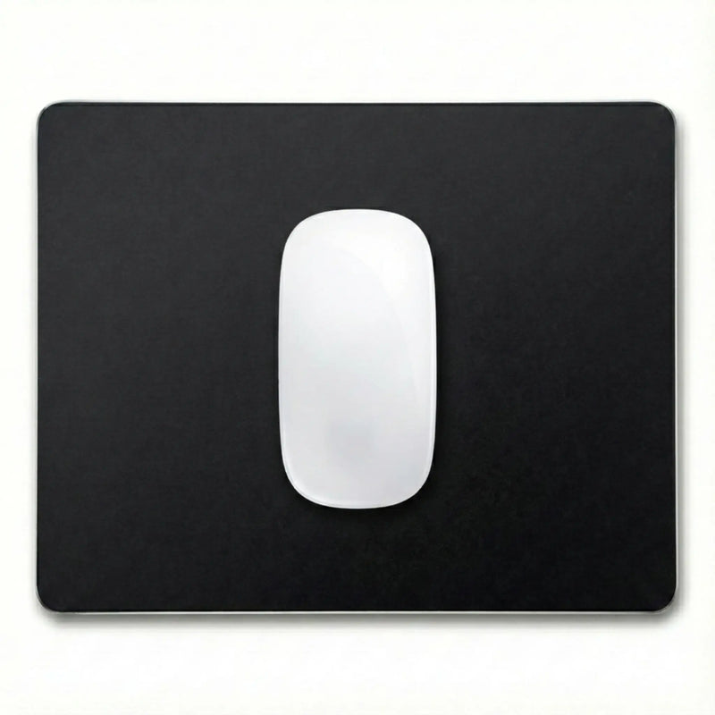 Mastersøn aluminium muismat zwart met Magic Mouse vooraanzicht