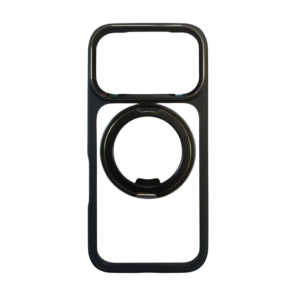 Mastersøn hoesje met standaard voor iphone 17 pro max ring 360 graden verstelbaar #Zwart