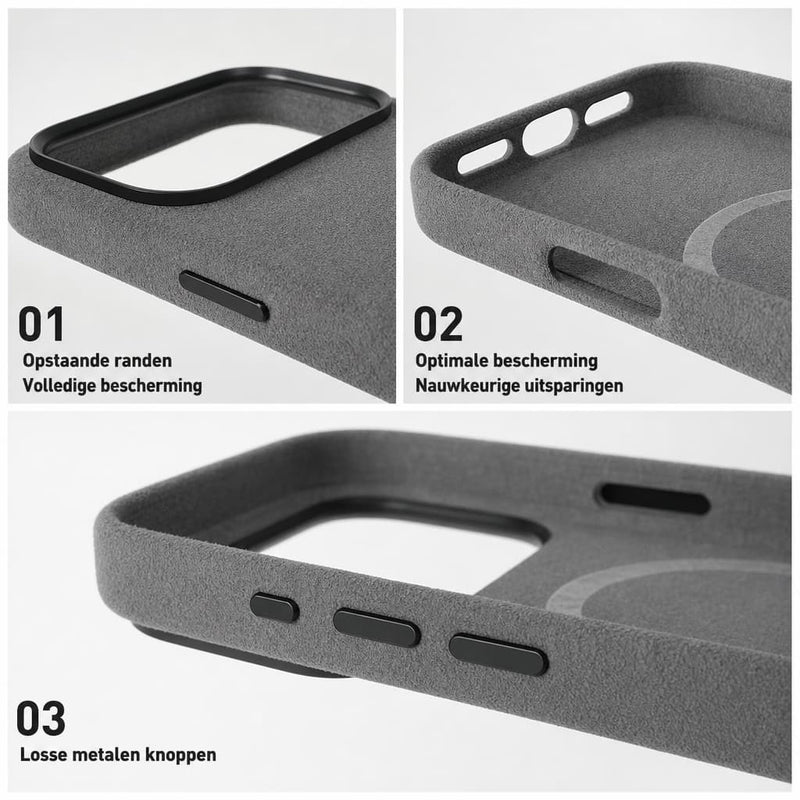 Mastersøn Close up foto's iPhone alcantara case