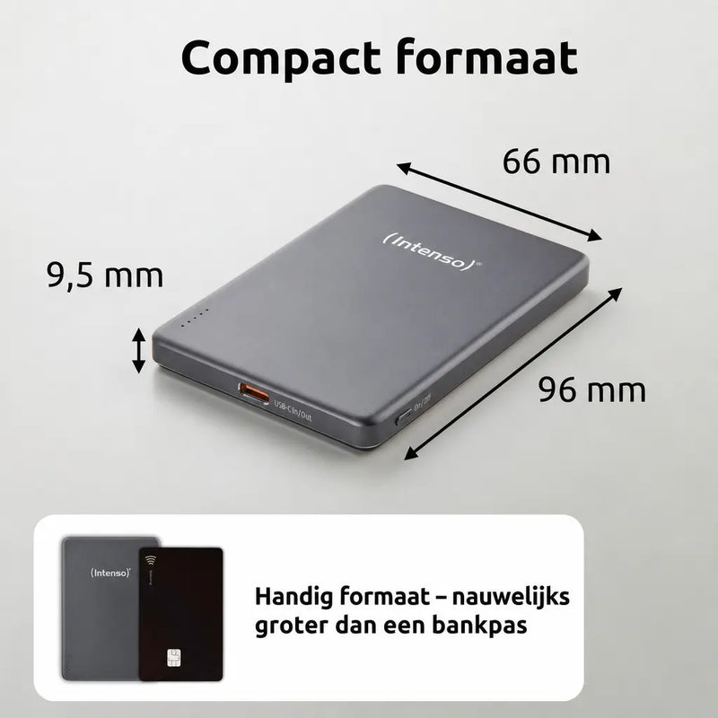 Intenso MagSafe Powerbank 5000 mAh - Magnetisch & Draadloos - MW5000