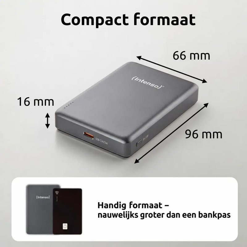 Intenso MagSafe Powerbank 10000 mAh - Magnetisch & Draadloos - MW10000