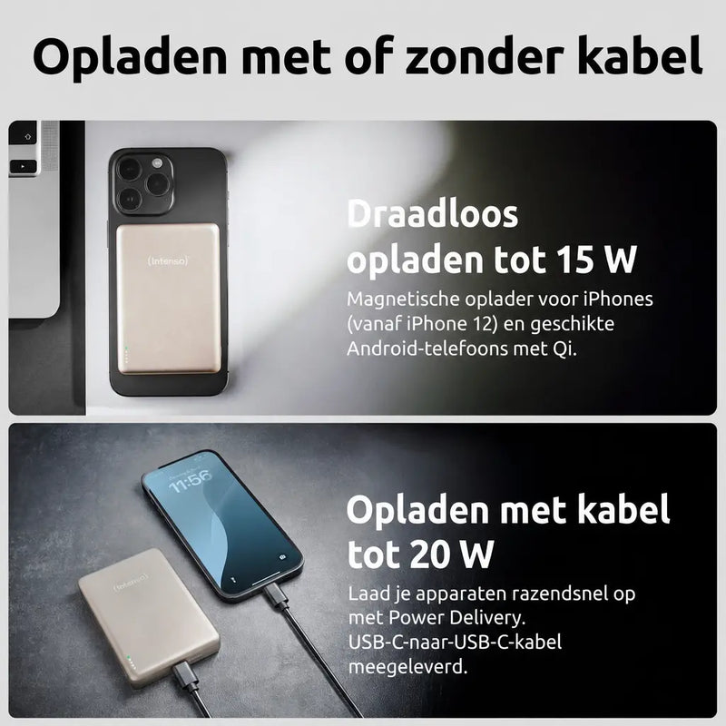 Intenso MagSafe Powerbank 10000 mAh - Magnetisch & Draadloos - MW10000