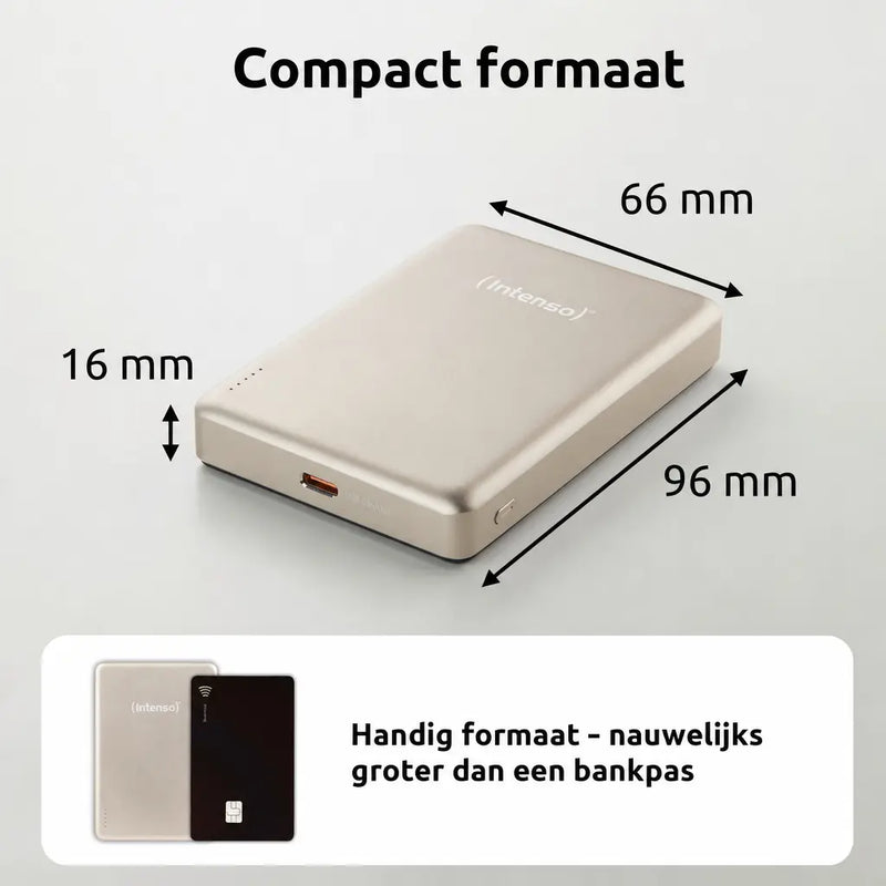 Intenso MagSafe Powerbank 10000 mAh - Magnetisch & Draadloos - MW10000