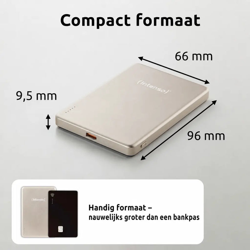Intenso MagSafe Powerbank 5000 mAh - Magnetisch & Draadloos - MW5000