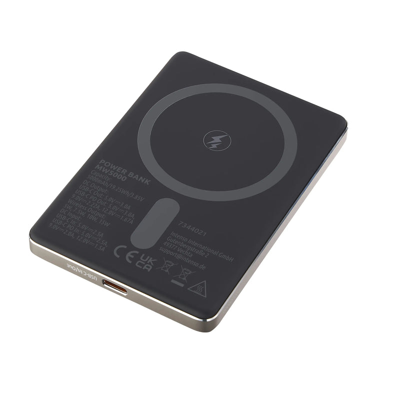Intenso MagSafe Powerbank 5000 mAh - Magnetisch & Draadloos - MW5000
