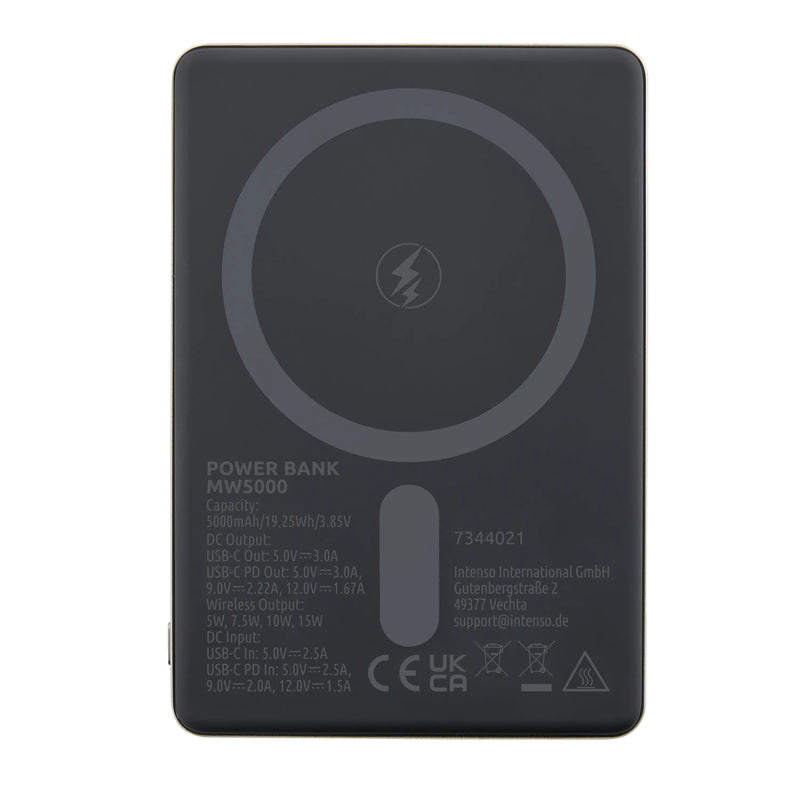 Intenso MagSafe Powerbank 5000 mAh - Magnetisch & Draadloos - MW5000