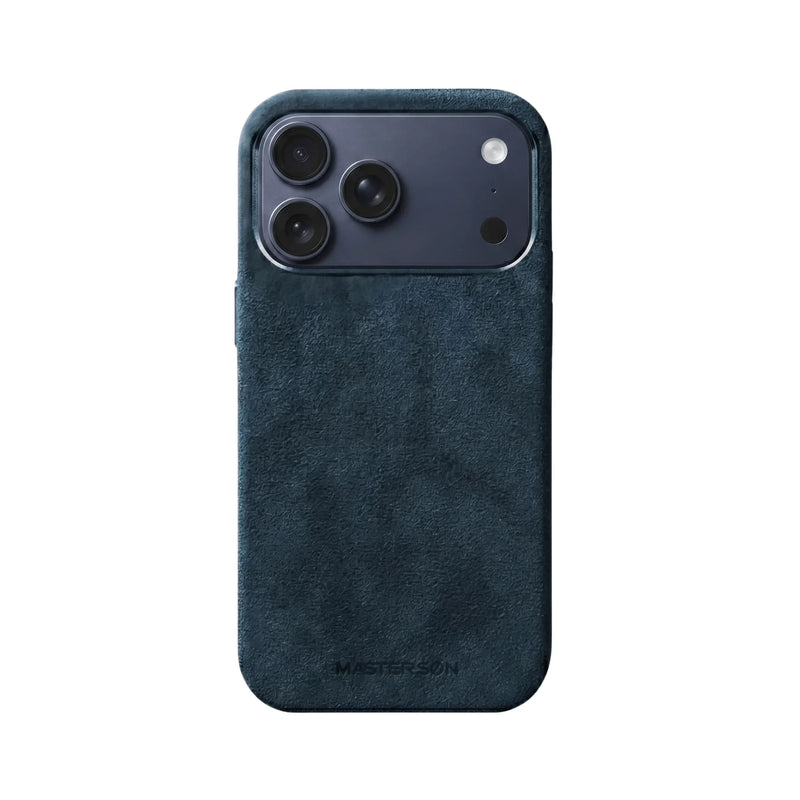 Mastersøn Alcantara Hoesje iPhone 17 Pro Blauw MagSafe