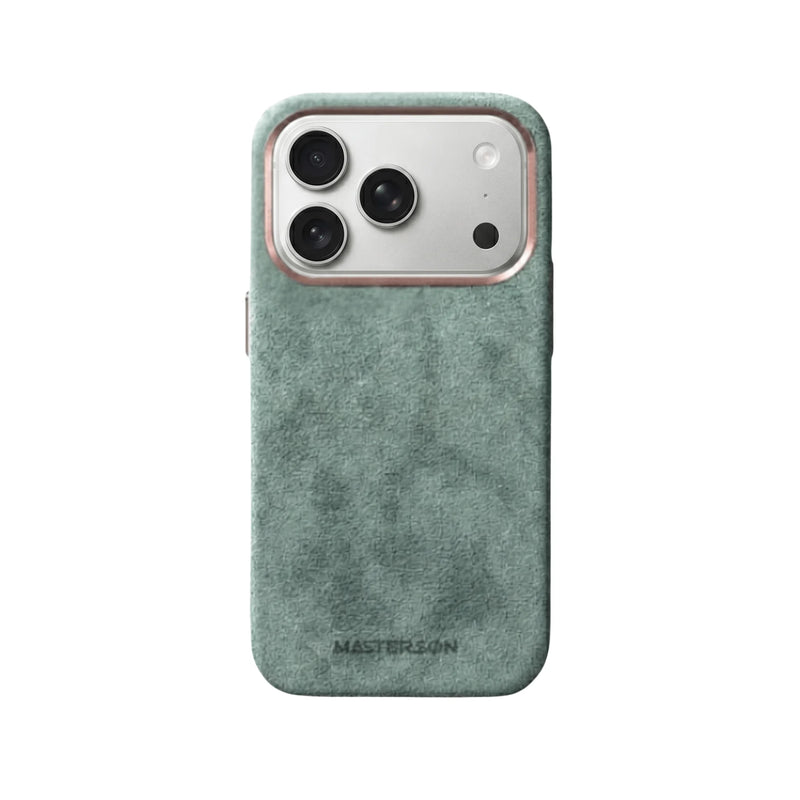 Mastersøn Alcantara Hoesje iPhone 17 Pro Cyaan MagSafe