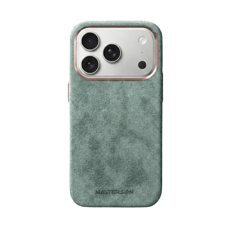 Mastersøn Alcantara Hoesje iPhone 17 Pro Max Cyaan MagSafe
