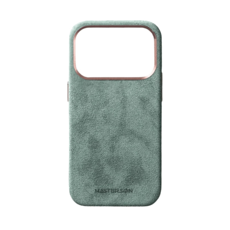 Mastersøn Alcantara Hoesje iPhone 17 Pro Max Cyaan MagSafe