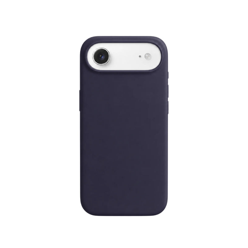 Stijlvol dieppaars iPhone 17 Air hoesje met een premium zilveren aluminium camerabeschermer