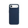 Luxe marineblauw iPhone 17 Air hoesje van Mastersøn met contrasterende zilveren aluminium ring #marineblauw