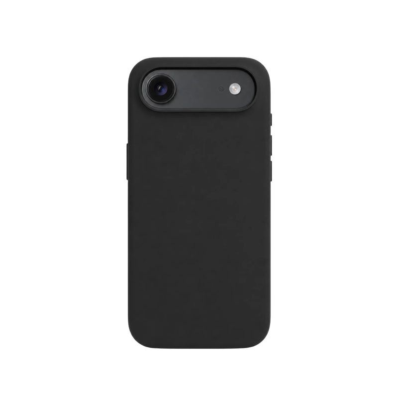 Ultra-slank mat zwart iPhone 17 Air hoesje van Mastersøn met een donkergrijze camera-accentrand