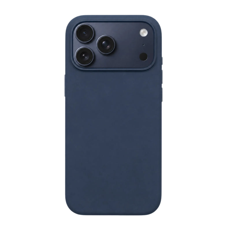 Mastersøn iPhone case in donkerblauw met een matching donkere aluminium camera-accentrand