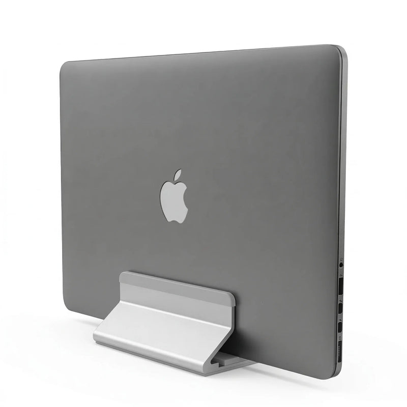 Mastersøn verticale laptopstandaard met macbook zilver