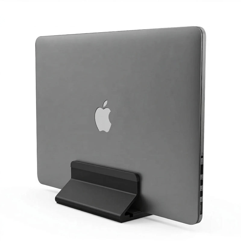 Mastersøn verticale laptopstandaard met macbook zwart