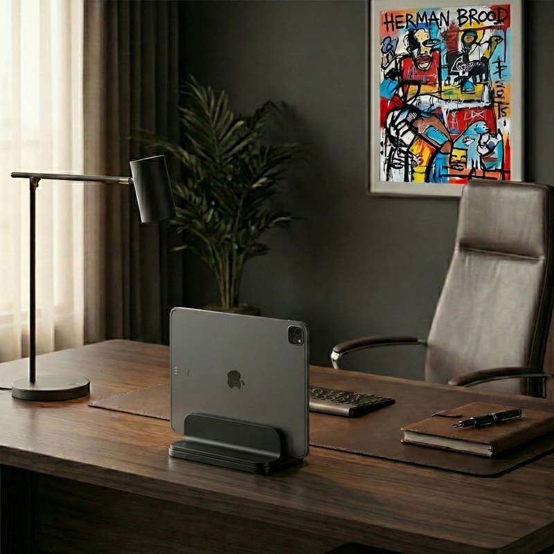 Verticale Laptop / Macbook Standaard - Houder iPad Tablet zwart